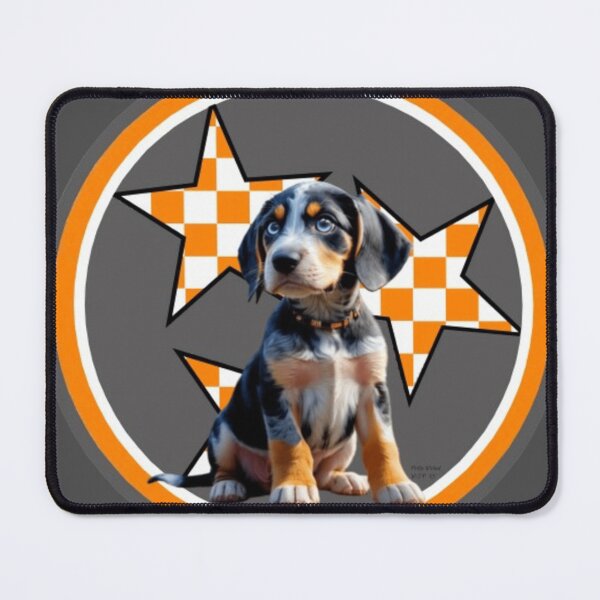 Item preview, Tennessee Orange Tri-Star with Bluetick Puppy named Peyton designed and sold by Pickle Wicked Designs.
