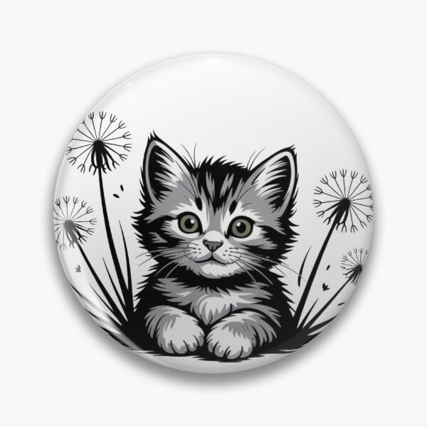 Item preview, Cat in Garden Dandelion Lovers Retro Style Puffy Gardener Flowers designed and sold by Cr320.