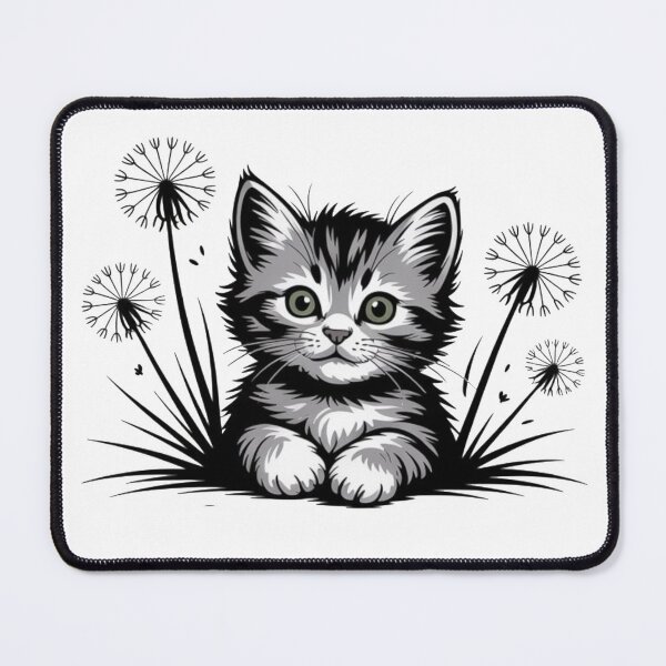 Item preview, Cat in Garden Dandelion Lovers Retro Style Puffy Gardener Flowers designed and sold by Cr320.