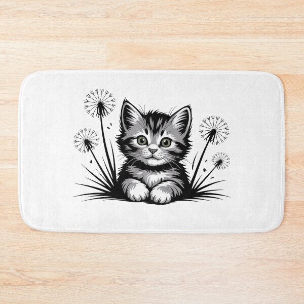 Item preview, Cat in Garden Dandelion Lovers Retro Style Puffy Gardener Flowers designed and sold by Cr320.