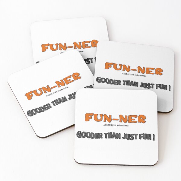 Item preview, FUN-NER = GOODER THAN JUST FUN (ORANGE/GREY) designed and sold by Pickle Wicked Designs.