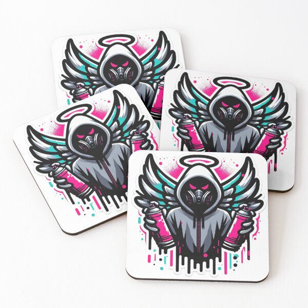 Item preview, Graffiti Angel with Spray Cans – Street Art Rebel Design designed and sold by WakeUpYourBrain.