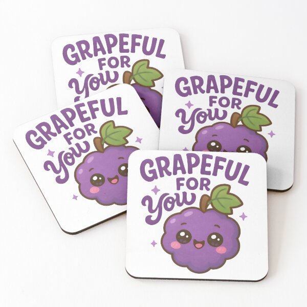 Item preview, Grapeful For You – Cute Kawaii Breakfast Pun Tee designed and sold by Snackwear Apparel.