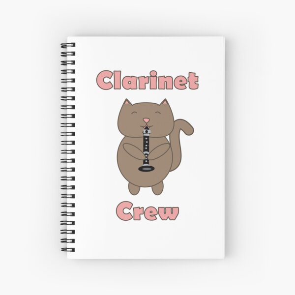 Clarinet Crew Brown Cat Funny Spiral Notebook