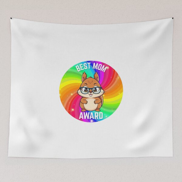 Item preview, "Best Mom" Nerdy-Squirrel Award - Rainbow Power designed and sold by RisenAgain - Quantum BrainGlitch | Designs.