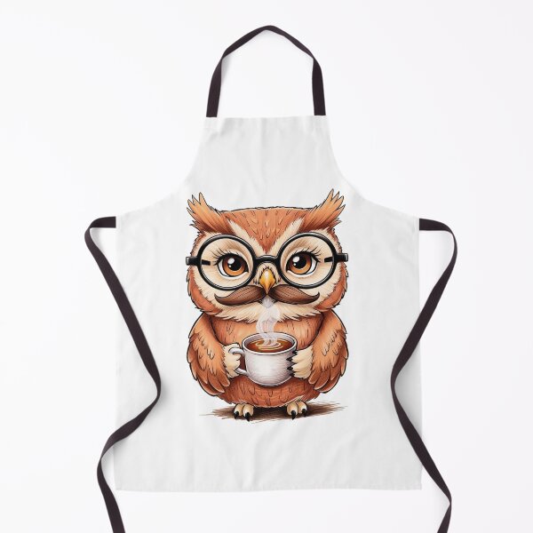 Item preview, Moustache Owl Coffee Break  designed and sold by PinkiPop Studio.