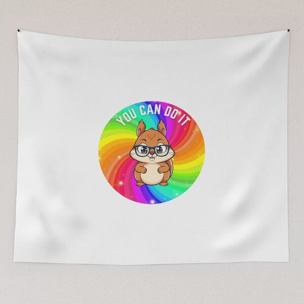 Item preview, "You Can Do It" Nerdy-Squirrel - Rainbow Power designed and sold by RisenAgain - Quantum BrainGlitch | Designs.