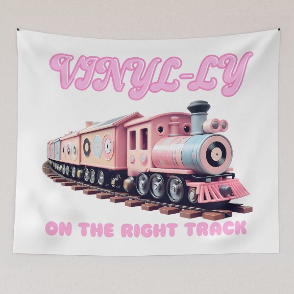 Item preview, Pastel pinks Vintage Train Graphic Tee, Funny Vinyl Music Quote Shirt, Retro Railway T-Shirt, Perfect Gift for Music Lovers, Cool Train Lover Tee designed and sold by TeeTimeTreasure.