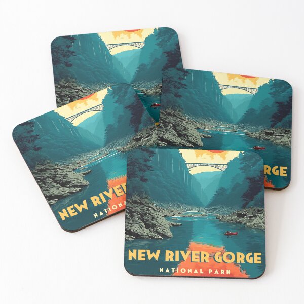 Item preview, New River Gorge National Park and Preserve vintage travel poster designed and sold by Gooos.
