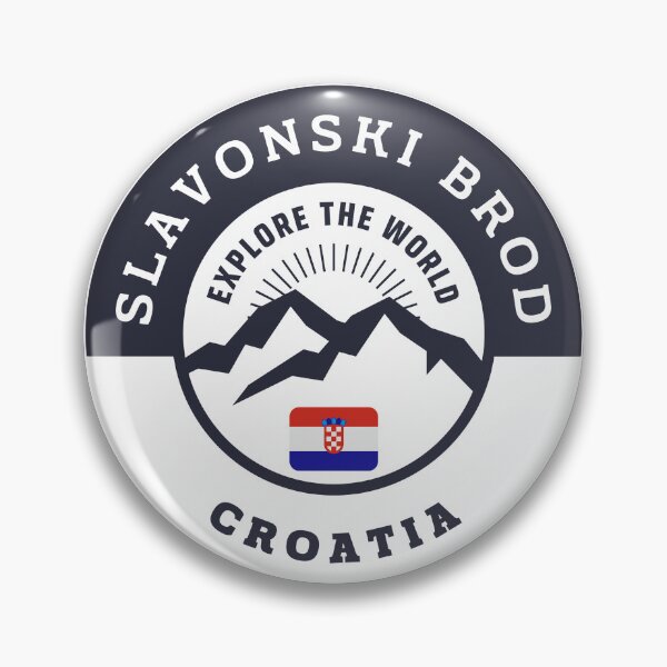 Item preview, Slavonski Brod Croatia Black and White Crest designed and sold by World Designs.