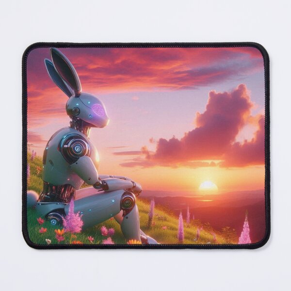Item preview, robotic bunny and sunset designed and sold by Dogandesighn.
