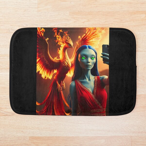 Item preview, Selfie extraterrestre con un fénix designed and sold by StaggDevon.