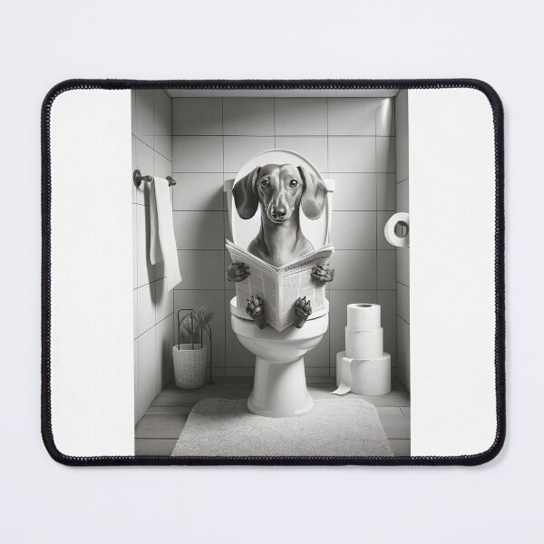 Item preview, Dachshund Wall Art, Funny Bathroom Decor, Dachshund Dog in Toilet, Animal in toilet designed and sold by MassonCalepon.