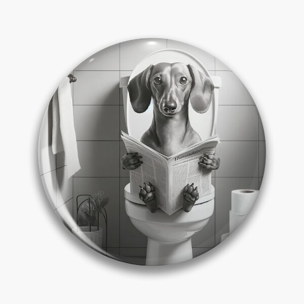 Item preview, Dachshund Wall Art, Funny Bathroom Decor, Dachshund Dog in Toilet, Animal in toilet designed and sold by MassonCalepon.