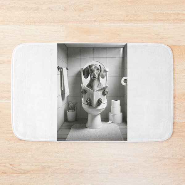 Item preview, Dachshund Wall Art, Funny Bathroom Decor, Dachshund Dog in Toilet, Animal in toilet designed and sold by MassonCalepon.