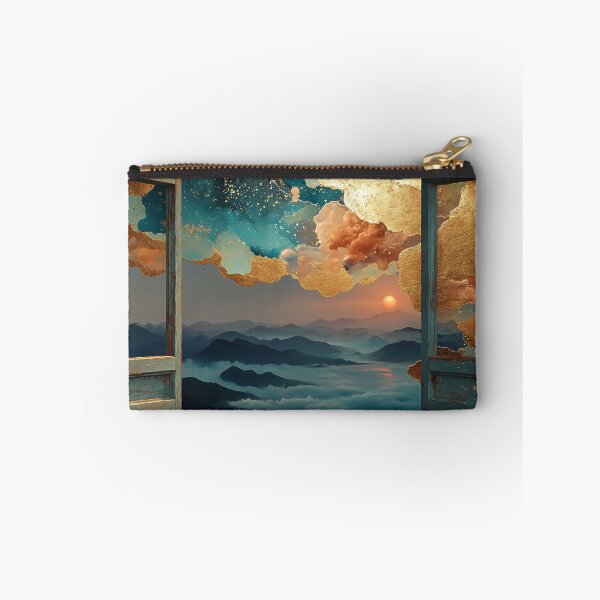 Item preview, Cosmic Mountain Window – Dreamcore Horizon in Gold designed and sold by SteadyRolling.