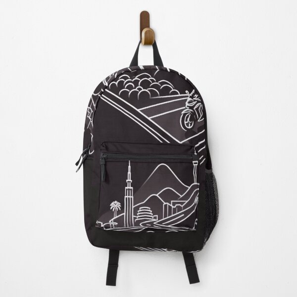 Item preview, Biker's Journey Through Lampung – AI Vector Art of Urban Adventure for Touring Lovers and Cityscape Enthusiasts designed and sold by knalpot-design.