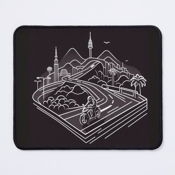 Item preview, Biker's Journey Through Lampung – AI Vector Art of Urban Adventure for Touring Lovers and Cityscape Enthusiasts designed and sold by knalpot-design.