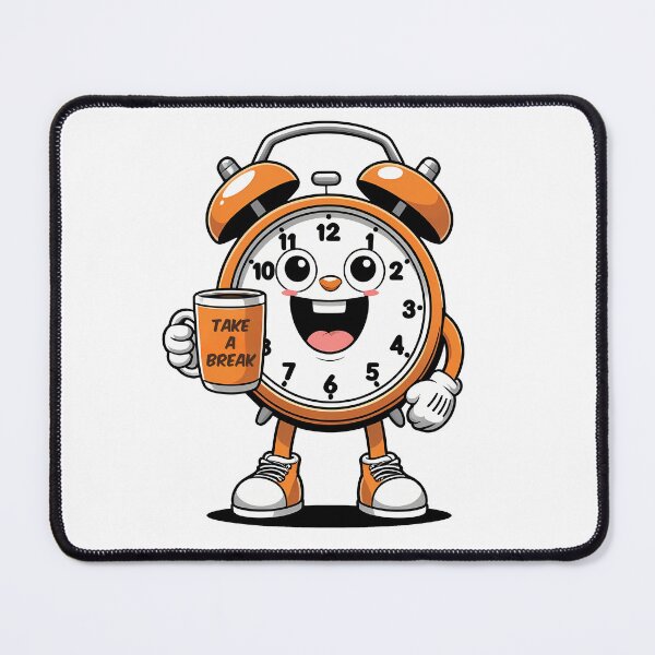 Item preview, A cute alarm clock character holding a coffee mug designed and sold by EnigmaVoid.