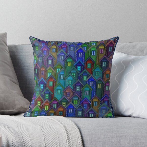 Jeans Housing Estate Throw Pillow