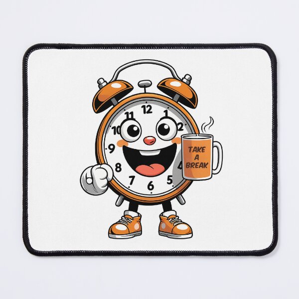 Item preview, A cute alarm clock character holding a coffee mug designed and sold by EnigmaVoid.