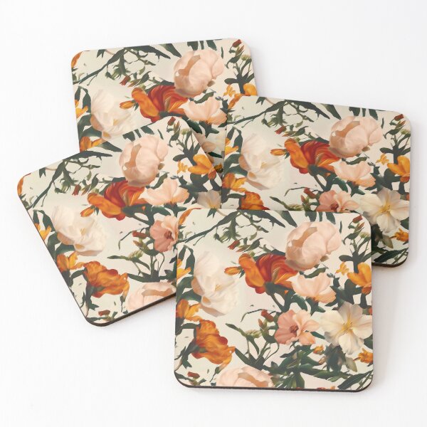 Item preview, Seamless floral pattern with large soft blooms and vibrant orange flowers, perfect for fashion, home textiles, and wallpapers designed and sold by cemreyigitsahin.