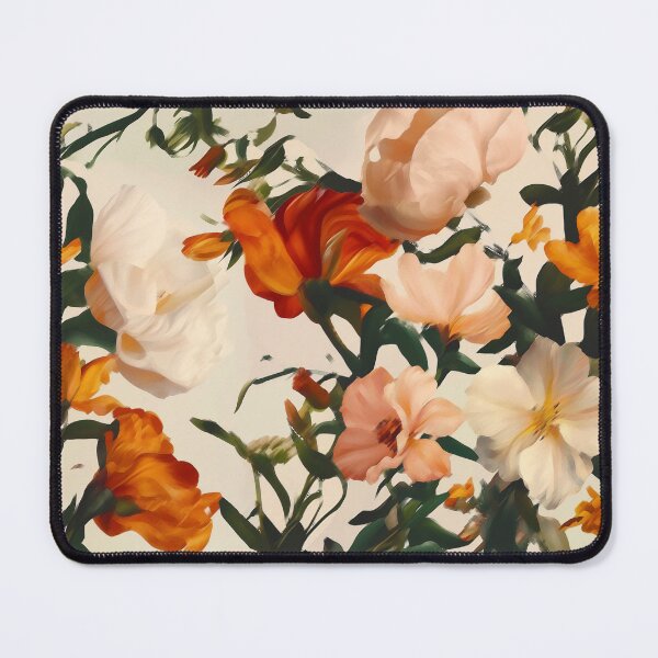 Item preview, Seamless floral pattern with large soft blooms and vibrant orange flowers, perfect for fashion, home textiles, and wallpapers designed and sold by cemreyigitsahin.