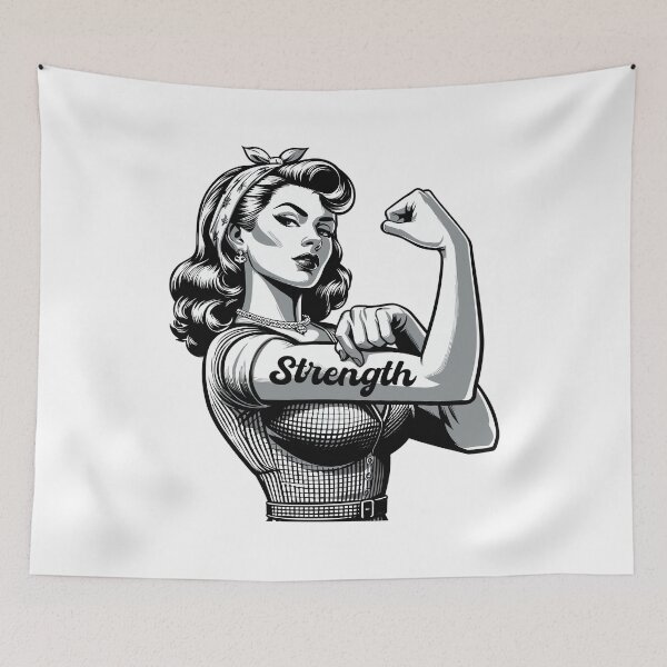Item preview, Strength strong woman rockabilly style gift designed and sold by Pineapple-Tree.