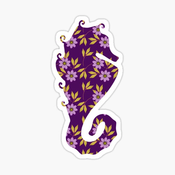 Item preview, Purple Floral Seahorse designed and sold by DesignedByRandR.