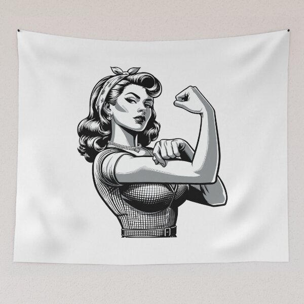 Item preview, Strength strong woman rockabilly style gift designed and sold by Pineapple-Tree.