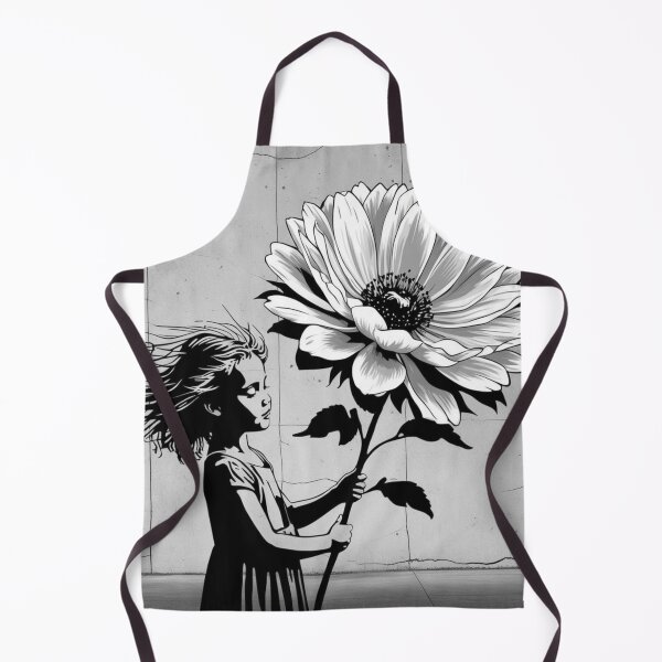 Item preview, Girl with Giant Flower - Black and White  designed and sold by AlinaSCorner.