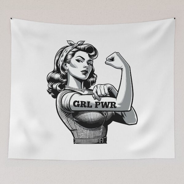 Item preview, Strong Woman GRL PWR Rockabilly Biceps Arm Gift designed and sold by Pineapple-Tree.