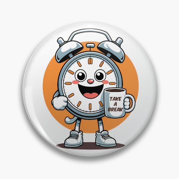Item preview, A cute alarm clock character holding a coffee mug designed and sold by EnigmaVoid.