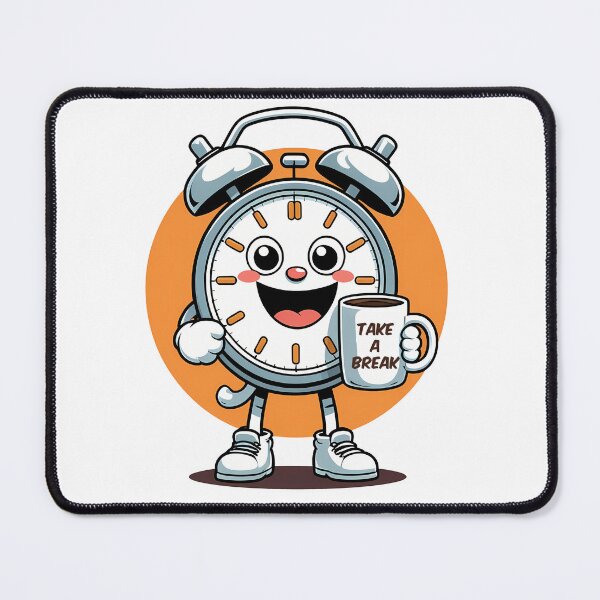 Item preview, A cute alarm clock character holding a coffee mug designed and sold by EnigmaVoid.