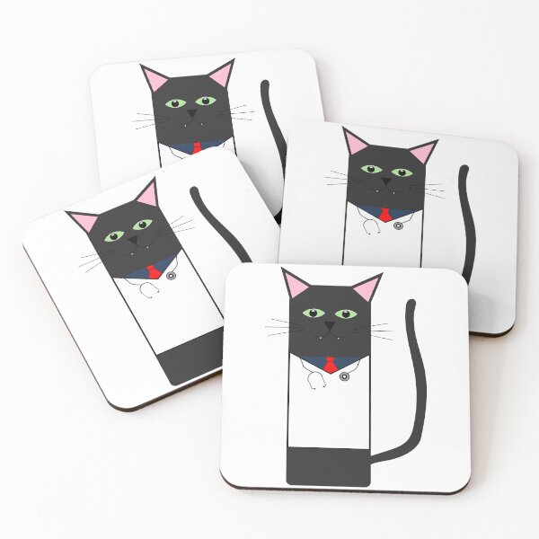 Item preview, Black Cat Doctor - Animal Illustration designed and sold by sanoasis.