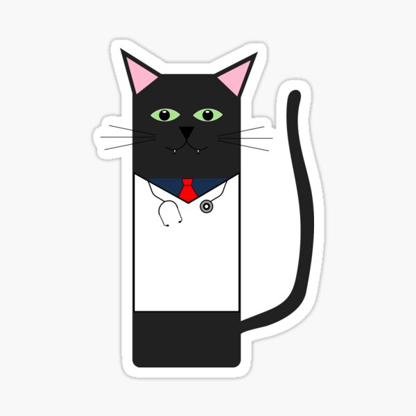 Aperçu de l'œuvre Docteur Chat Noir - Illustration Animalière créée et vendue par sanoasis.