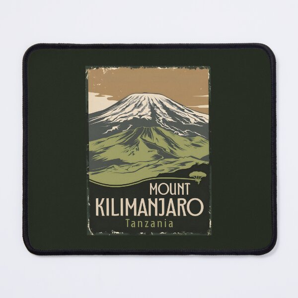 Item preview, A Vintage Illustration of Mount Kilimanjaro - Tanzania designed and sold by GoodOldVintage.