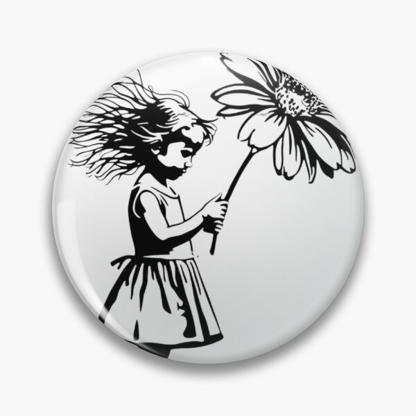 Item preview, Girl with Giant Flower - Black and White 2 designed and sold by AlinaSCorner.