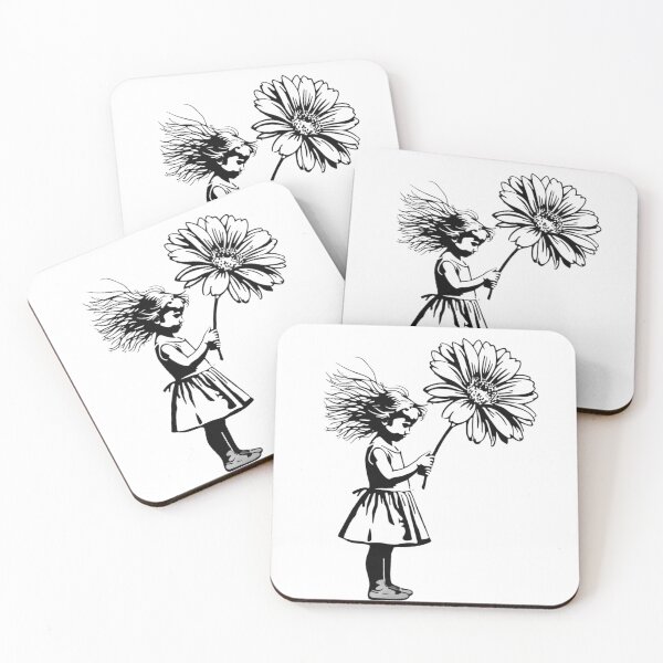 Item preview, Girl with Giant Flower - Black and White 2 designed and sold by AlinaSCorner.