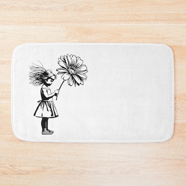 Item preview, Girl with Giant Flower - Black and White 2 designed and sold by AlinaSCorner.
