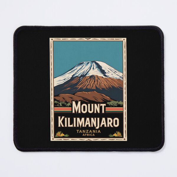 Item preview, A Vintage Illustration of Mount Kilimanjaro - Tanzania designed and sold by GoodOldVintage.