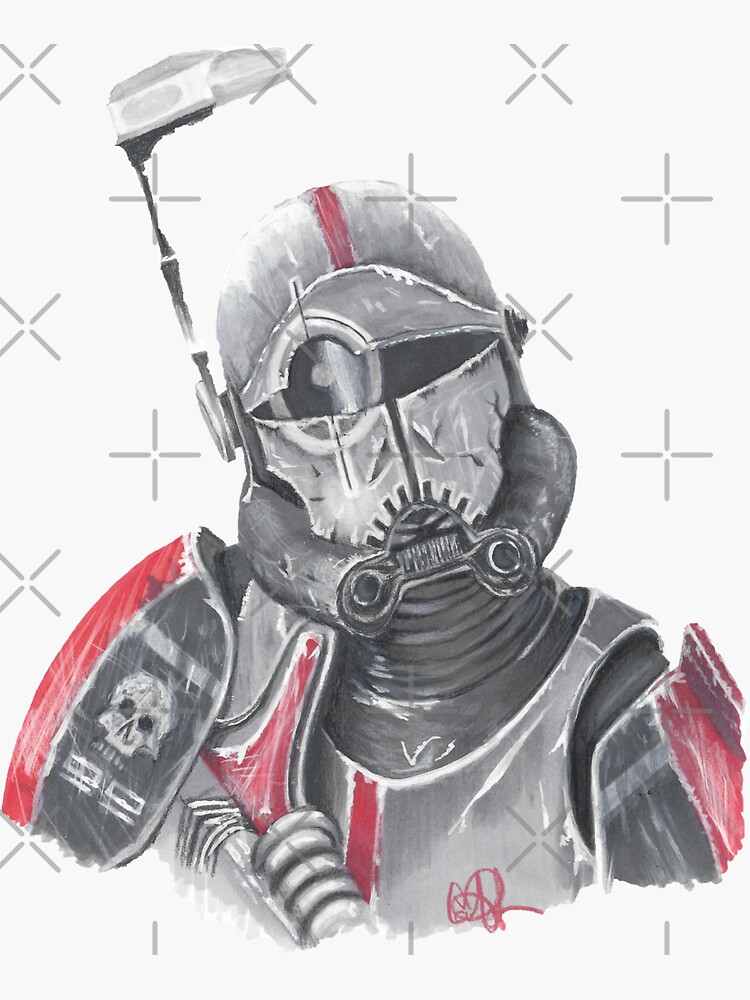 Thumbnail 3 of 3, Sticker, Bad Batch Crosshair designed and sold by Jetgirlcomet.