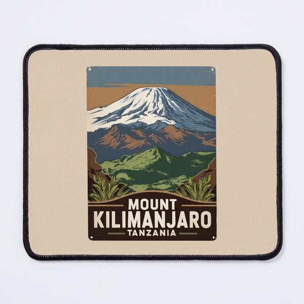 Item preview, A Vintage Illustration of Mount Kilimanjaro - Tanzania designed and sold by GoodOldVintage.