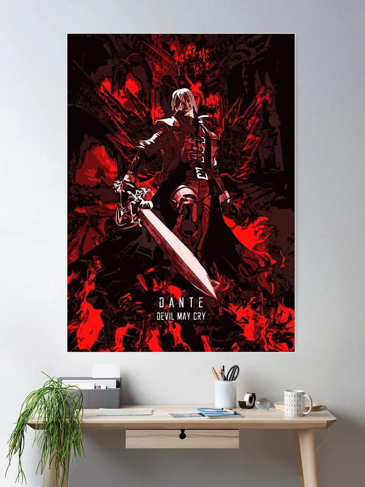 Gaming Poster Devil May Cry Dante Poster Decorative Painting Canvas Wall  Art Living Room Posters Bedroom Painting 12x18inch(30x45cm)