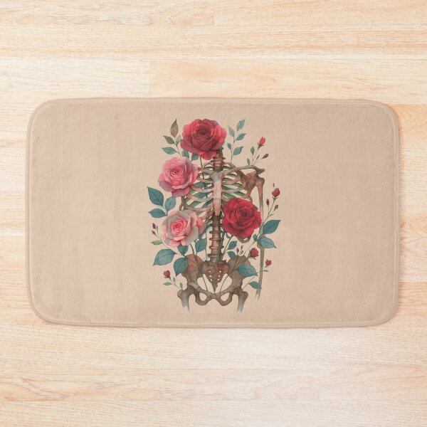 Item preview, Floral Anatomy: A Ribcage Full of Watercolor Roses , Bones and Botany, Anatomy Art, ribcage full of sunflowers and leaves designed and sold by Collagedream.
