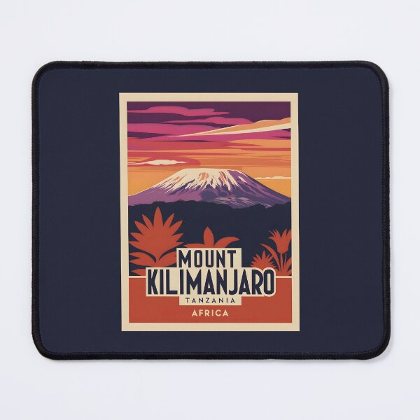Item preview, A Vintage Illustration of Mount Kilimanjaro - Tanzania designed and sold by GoodOldVintage.