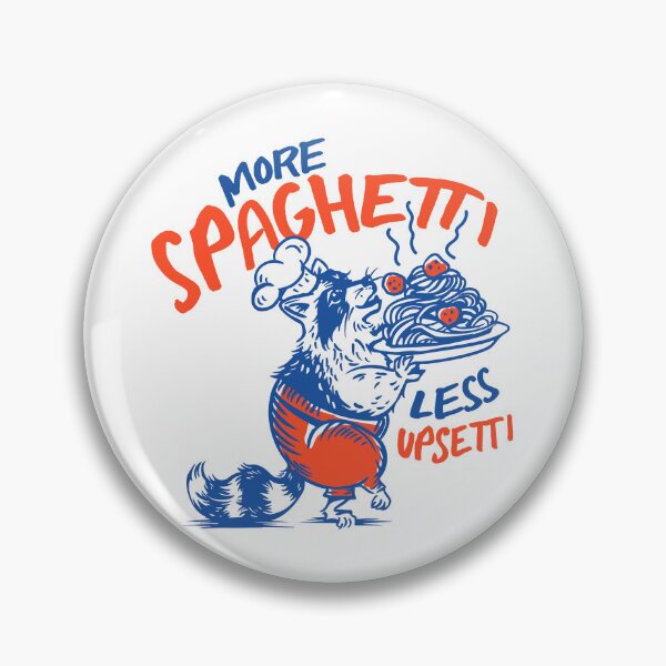 Item preview, More Spaghetti Less Upsetti: Funny Raccoon Pasta Art designed and sold by The Whiskey Ginger Design Shop.