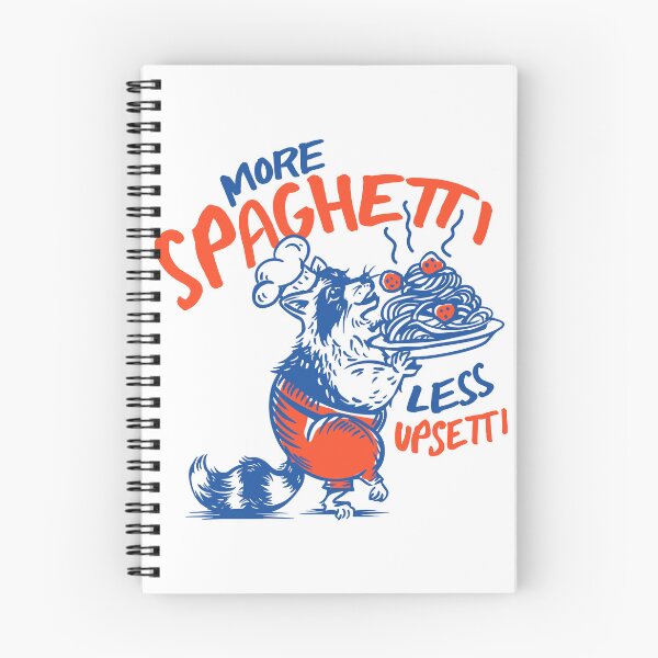 Item preview, More Spaghetti Less Upsetti: Funny Raccoon Pasta Art designed and sold by The Whiskey Ginger Design Shop.