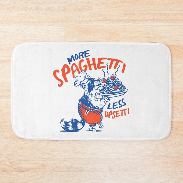 Item preview, More Spaghetti Less Upsetti: Funny Raccoon Pasta Art designed and sold by The Whiskey Ginger Design Shop.