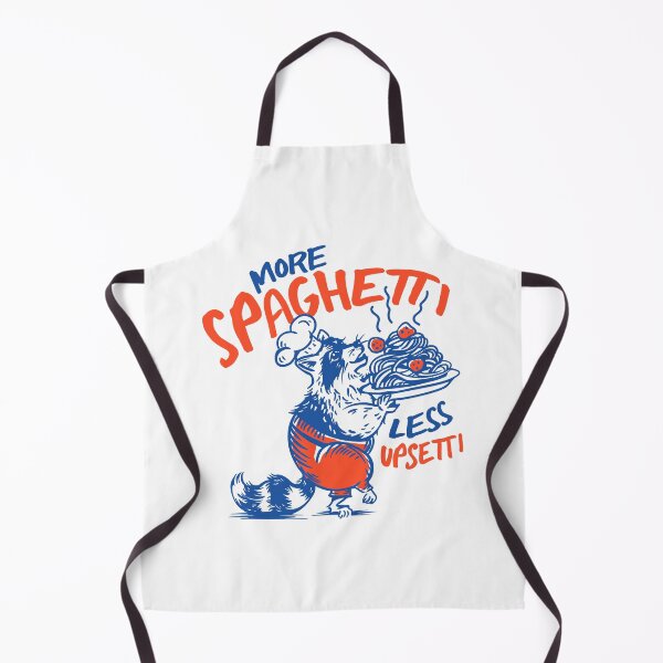 Item preview, More Spaghetti Less Upsetti: Funny Raccoon Pasta Art designed and sold by The Whiskey Ginger Design Shop.